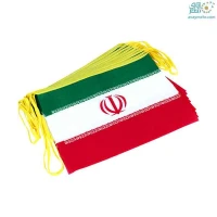 پرچم ایران مثلثی بزرگ پارچه ای 14 عددی ریسه ای متفرقه (بسته 10 ریسه ای)