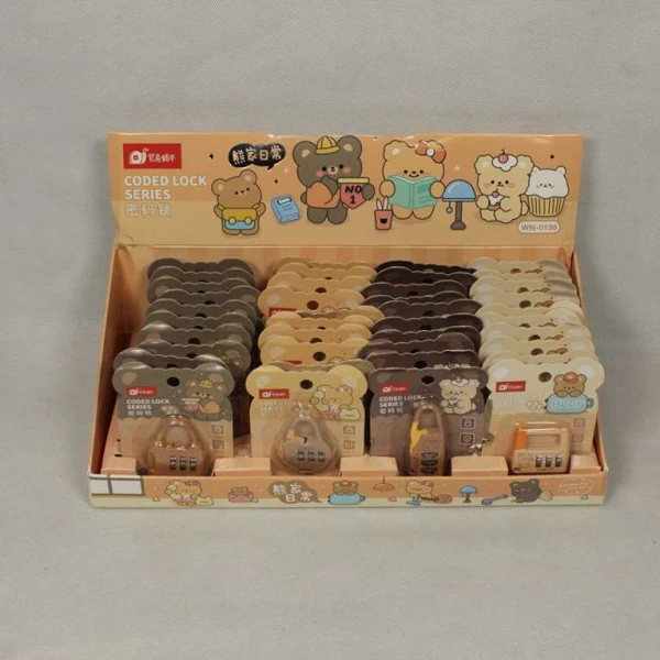 قفل رمزدار پلاستیکی کوچک طرح خرس WN0130 صبا (40 عددی)