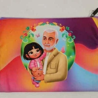 کیف مدارک A5 پارچه ای تک زیپ مخمل ریحانه کوچولو طرفه