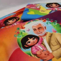 کیف مدارک A5 پارچه ای تک زیپ مخمل ریحانه کوچولو طرفه
