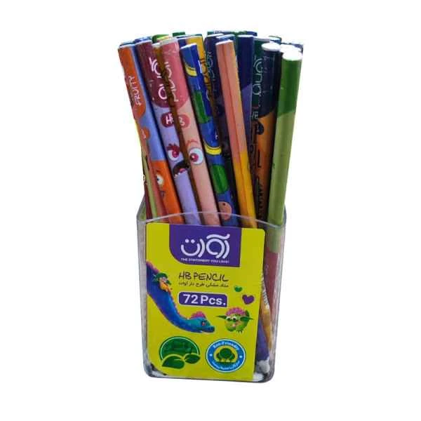 مداد مشکی گرد طرح دار 3953 آوات (72عددی)