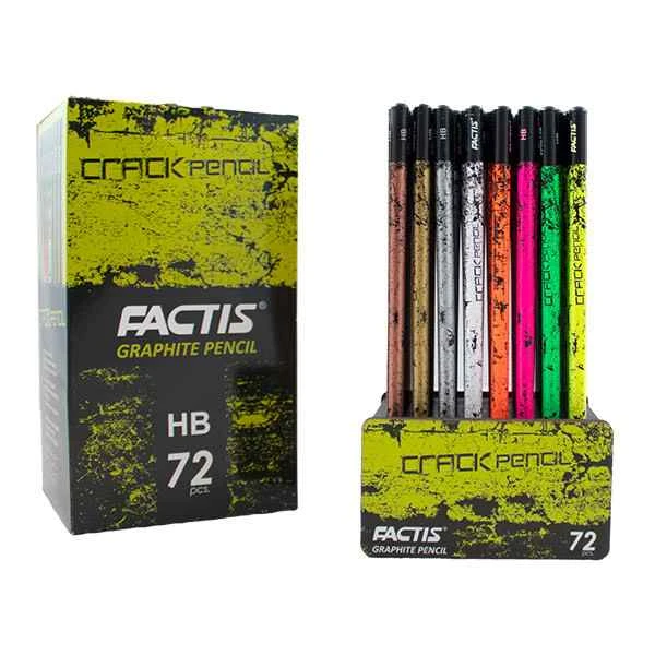مداد مشکی طرح کرک (Crack) فکتیس (بسته 72 عددی)