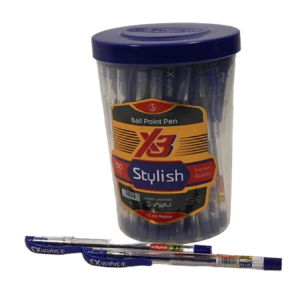 خودکار آبی X3 نوک 1 استایلیش (50 عددی)