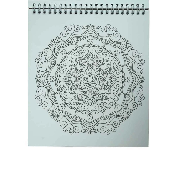 کتاب رنگ امیزی بزرگسالان 20*22 ماندالا طرح هندی و الهام بخش