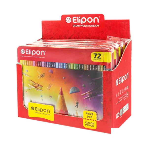 مداد رنگی 72رنگ جعبه فلزی الیپون کد8127212
