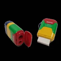 پاک کن و تراش دوقلو مخزن دار رنگی 850 زوما (12 عددی)