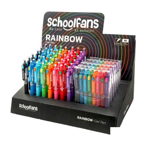 روان نویس0/5 فشاری رنگ جور بدنه گریپ دار اسکول فنز سری RAINBOW