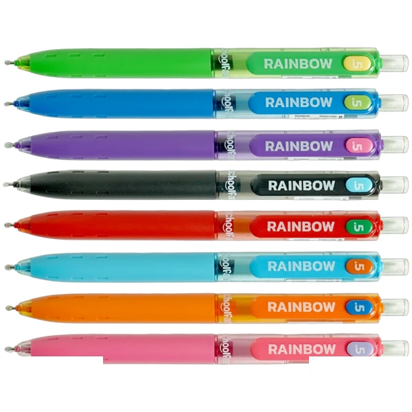 روان نویس0/5 فشاری رنگ جور بدنه گریپ دار اسکول فنز سری RAINBOW