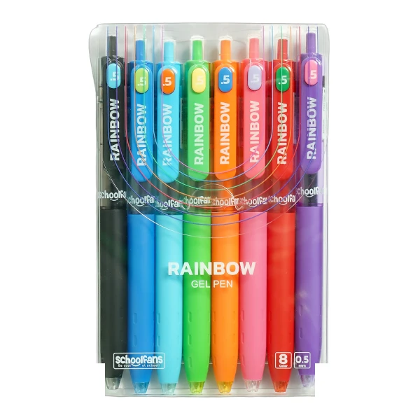 روان نویس0/5 فشاری رنگ جور بدنه گریپ دار اسکول فنز سری RAINBOW