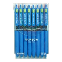 روان نویس0/5 فشاری آبی بدنه گریپ دار اسکول فنز سری RAINBOW