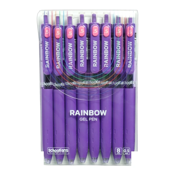 روان نویس0/5 فشاری بنفش بدنه گریپ دار اسکول فنز سری RAINBOW