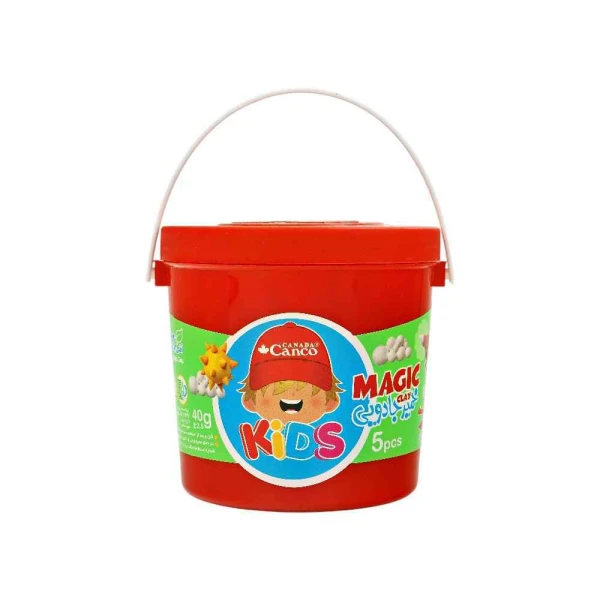 خمیربازی5رنگ جادویی(40گرم سطلی دسته دار) آنتی باکتریال کنکو