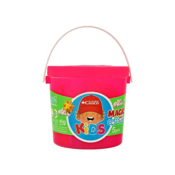 خمیربازی5رنگ جادویی(40گرم سطلی دسته دار) آنتی باکتریال کنکو