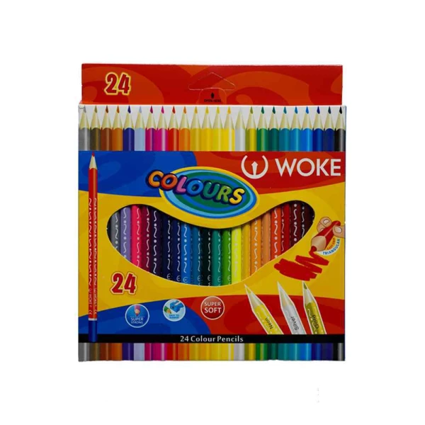 مداد رنگی24 رنگ(شش گوش) جعبه مقوایی ووک کد 9403-24