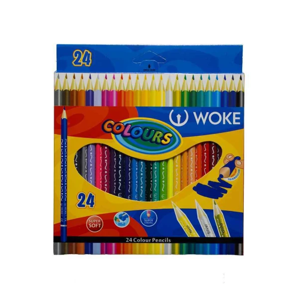 مداد رنگی24 رنگ(شش گوش) جعبه مقوایی ووک کد 9403-24