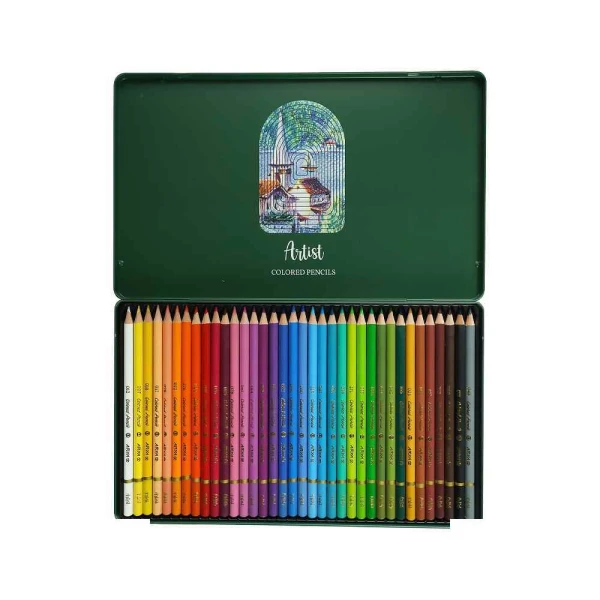 مداد رنگی36رنگ جعبه فلزی حرفه ای/ آرتیست آریا کد3903 /3932