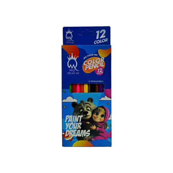 مداد رنگی12رنگ جعبه مقوایی(دانش آموزی) ام کیو