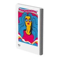 دفتر200برگ رحلی سیمی/ فنرفلز/ فانتزی جلدسخت الیپون کد863