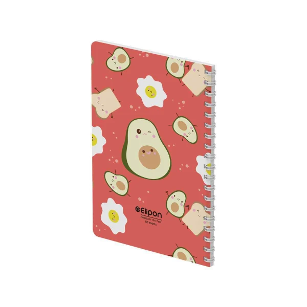 دفتریادداشت 80برگ 120*170 سیمی جلدنرم فانتزی الیپون کد280