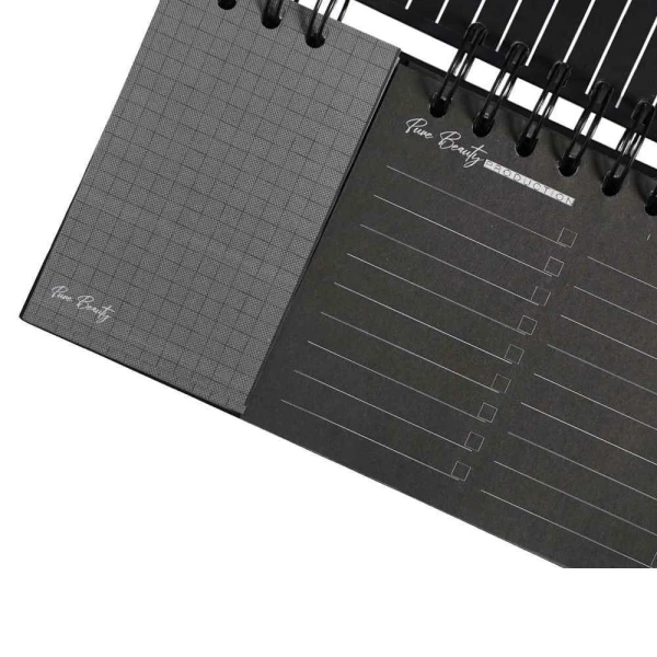 دفتریادداشت تودولیست (کاغذ مشکی) 2تکه 210*110 برگ سری پیور بیوتی کد70705