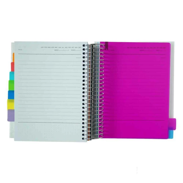 دفتر یادداشت200برگ165*120 سیم ار بغل(دیوایدر دار) پروژه پلاس لانگو