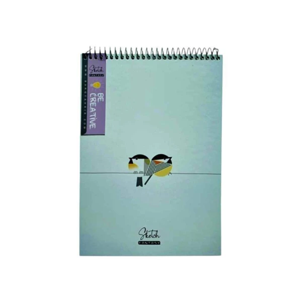 دفترنقاشی50برگ 24*17 سیم از بالا جلد سخت برگ سری فانتزی کد72302