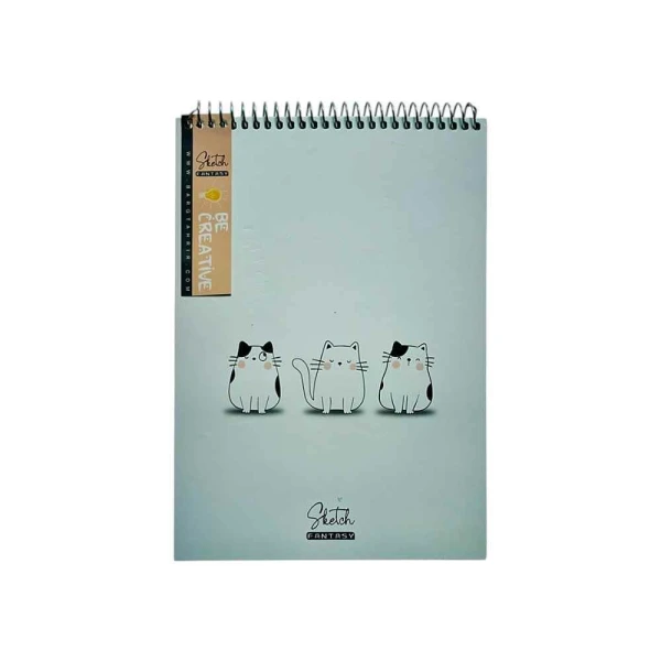 دفترنقاشی50برگ 24*17 سیم از بالا جلد سخت برگ سری فانتزی کد72302