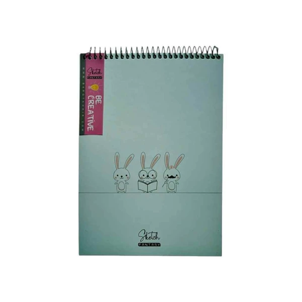 دفترنقاشی50برگ 24*17 سیم از بالا جلد سخت برگ سری فانتزی کد72302