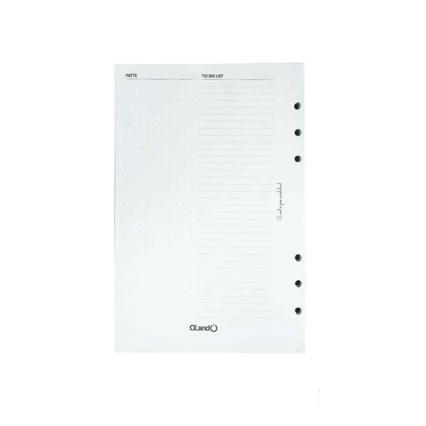 یدک دفتر کلاسوری 100 برگ 6 حلقه الند سایز A5 کد RFFS-A5-100