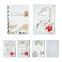 دفتر 80 برگ فنری جلد سخت شهدا پرسام (تک جلدی)